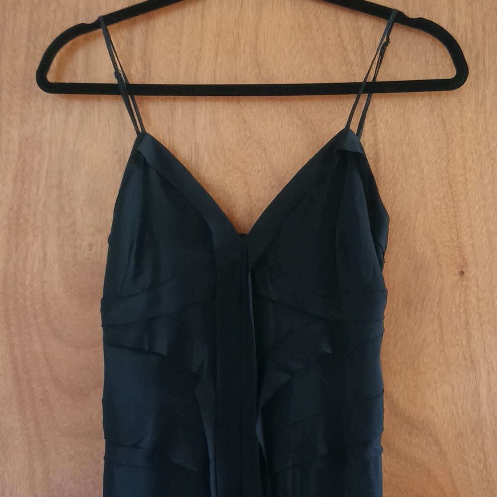 Leon Max Black Silk Ruffled Dress - Size 0 - Romantic 90s/Y2K Style - Whimsigoth
